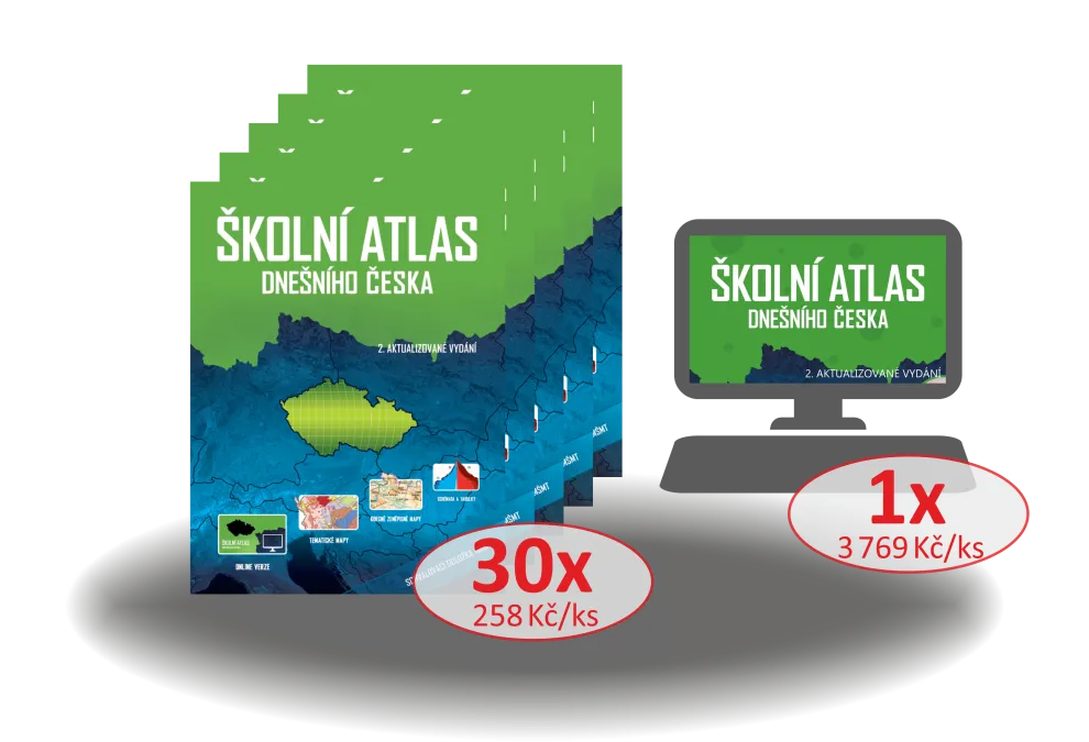 Školní atlas dnešního Česka – množstevní balíček II. pro účastníky programu Dnešní svět